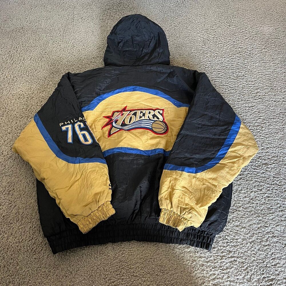 Vintage 90s Logo Athletic Philadelphia 76ers Sixers NBA Jacket Men’s Size‎ XL